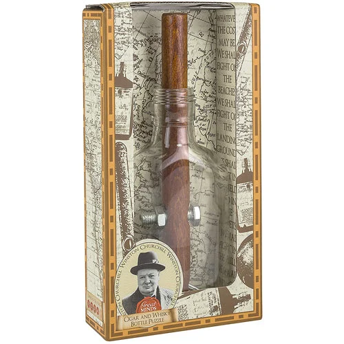 Churchil's Cigar and Whisky Bottle - Professor Puzzle